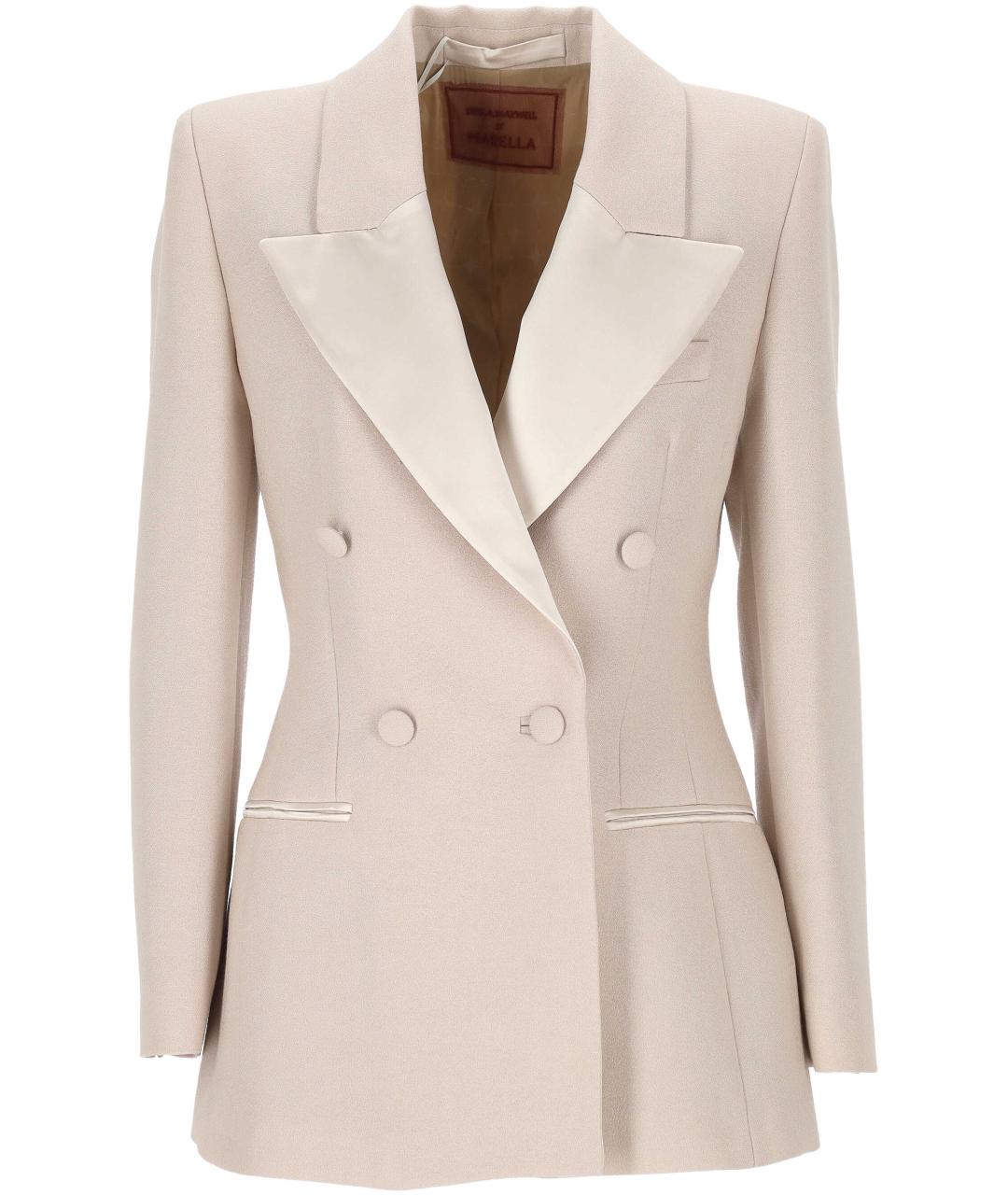 MARELLA Бежевый шерстяной жакет/пиджак, фото 1