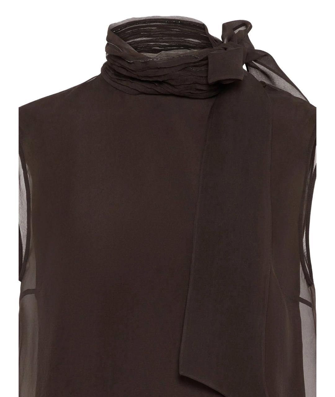 BRUNELLO CUCINELLI Коричневая блузы, фото 2