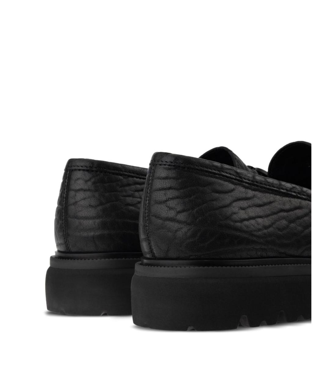 FERRAGAMO Черные кожаные лоферы, фото 3