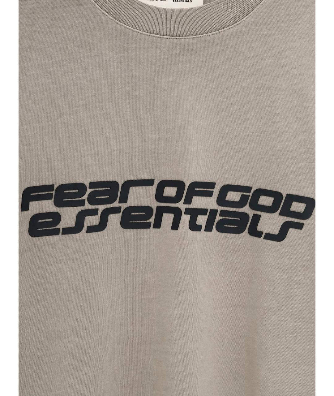 FEAR OF GOD ESSENTIALS Серая хлопковая футболка, фото 2