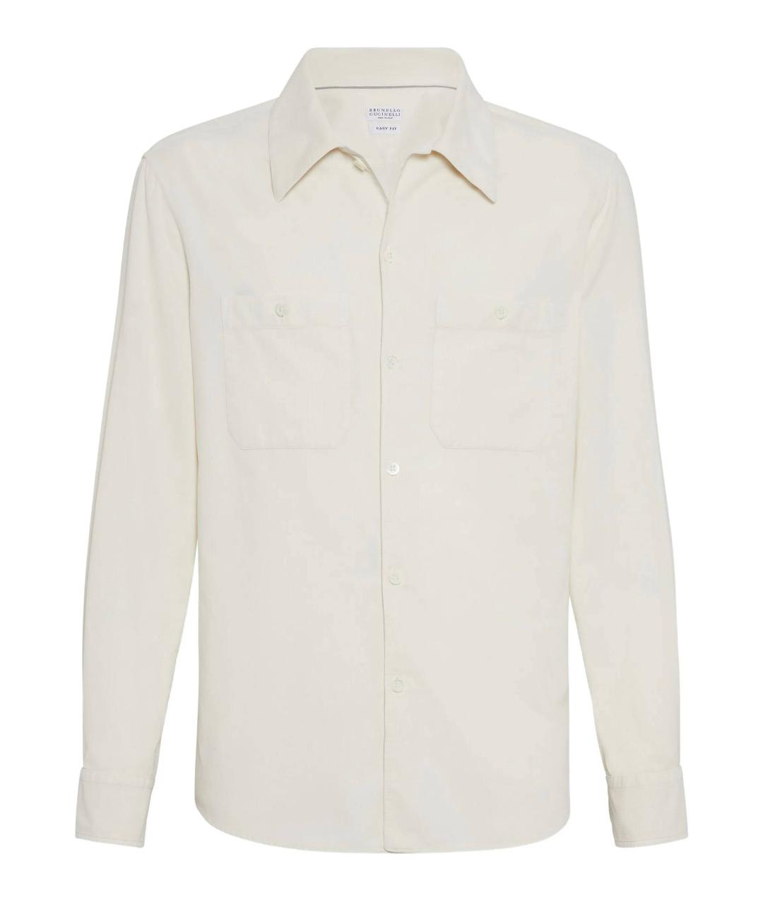 BRUNELLO CUCINELLI Белая хлопковая кэжуал рубашка, фото 1