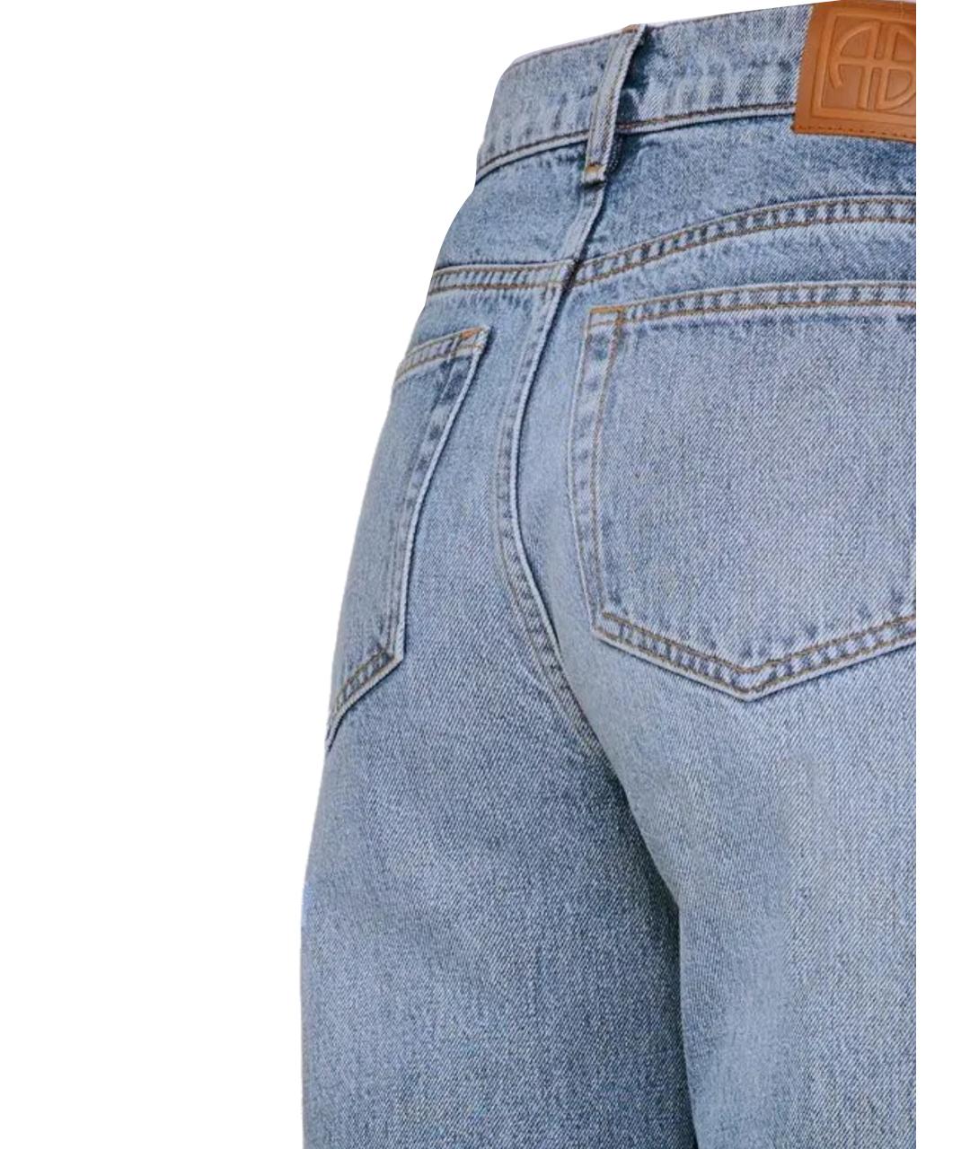 ANINE BING Голубые хлопковые прямые джинсы, фото 3