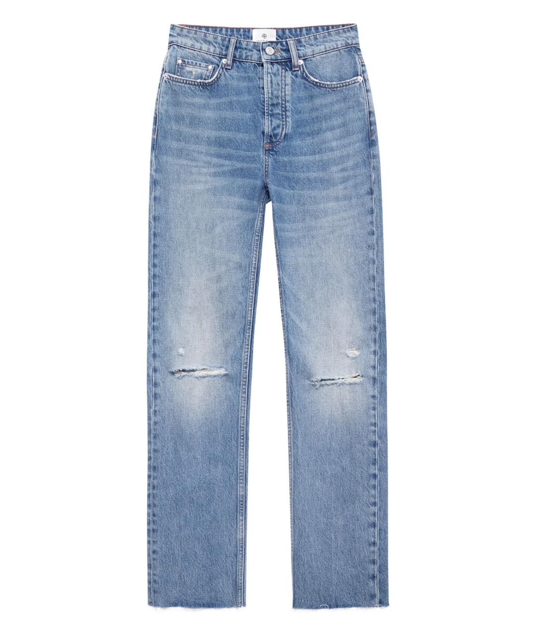 ANINE BING Голубые хлопковые прямые джинсы, фото 1