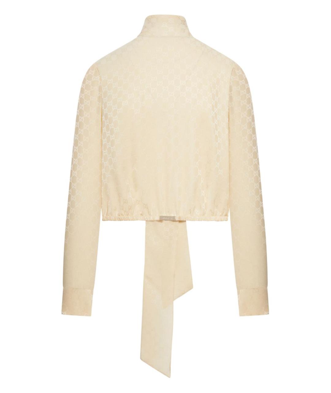 GUCCI Бежевая шелковая блузы, фото 3