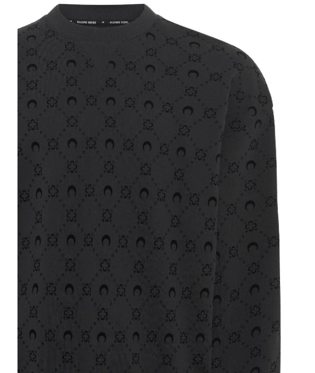 MARINE SERRE Черный хлопковый джемпер / свитер, фото 2