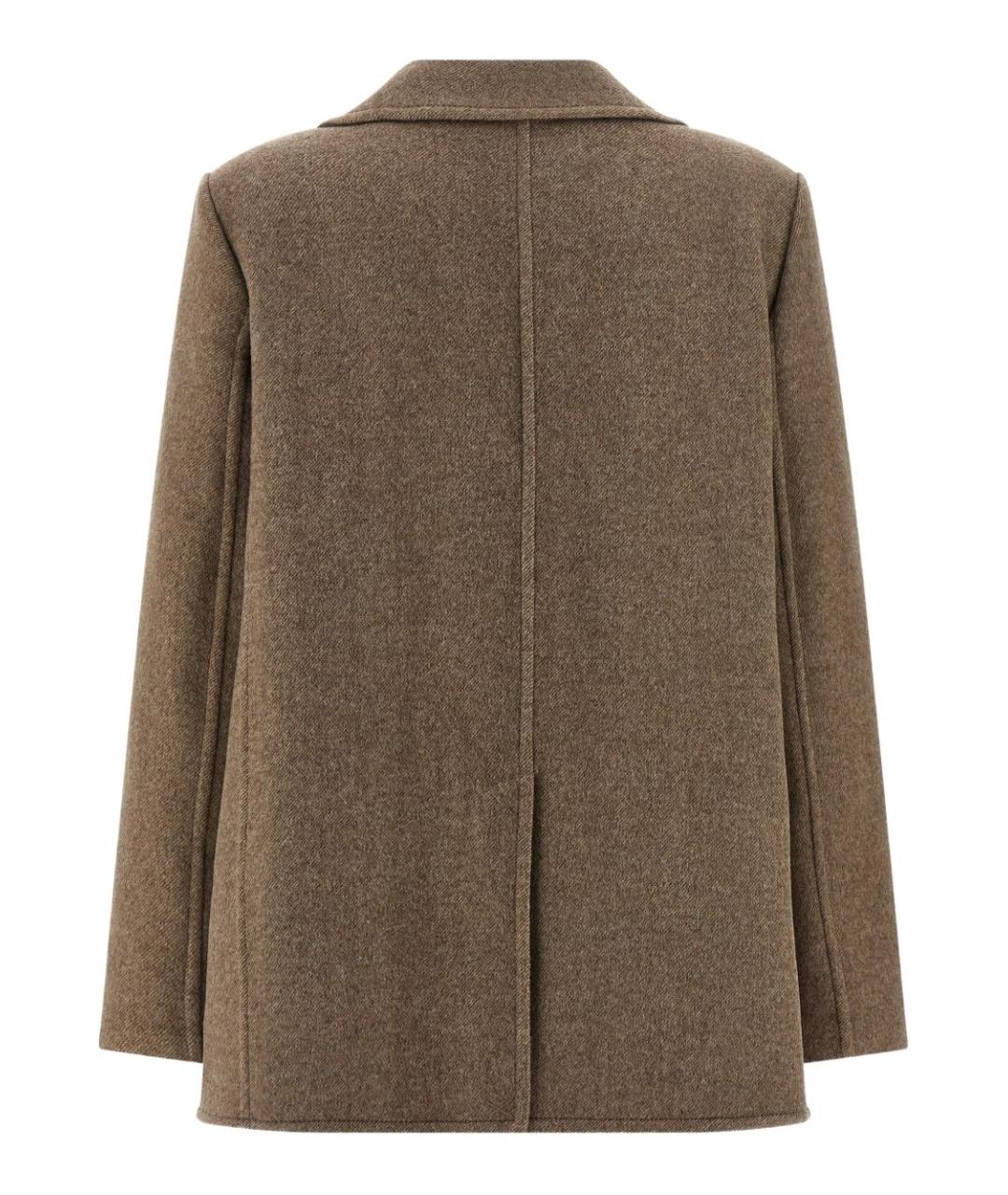 TORY BURCH Коричневое шерстяное пальто, фото 4