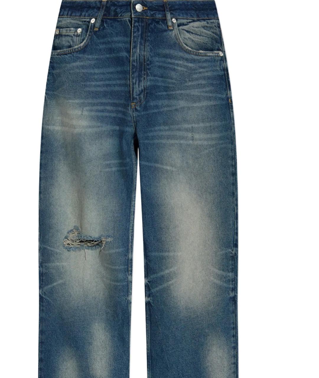 MISBHV Синие хлопковые прямые джинсы, фото 2