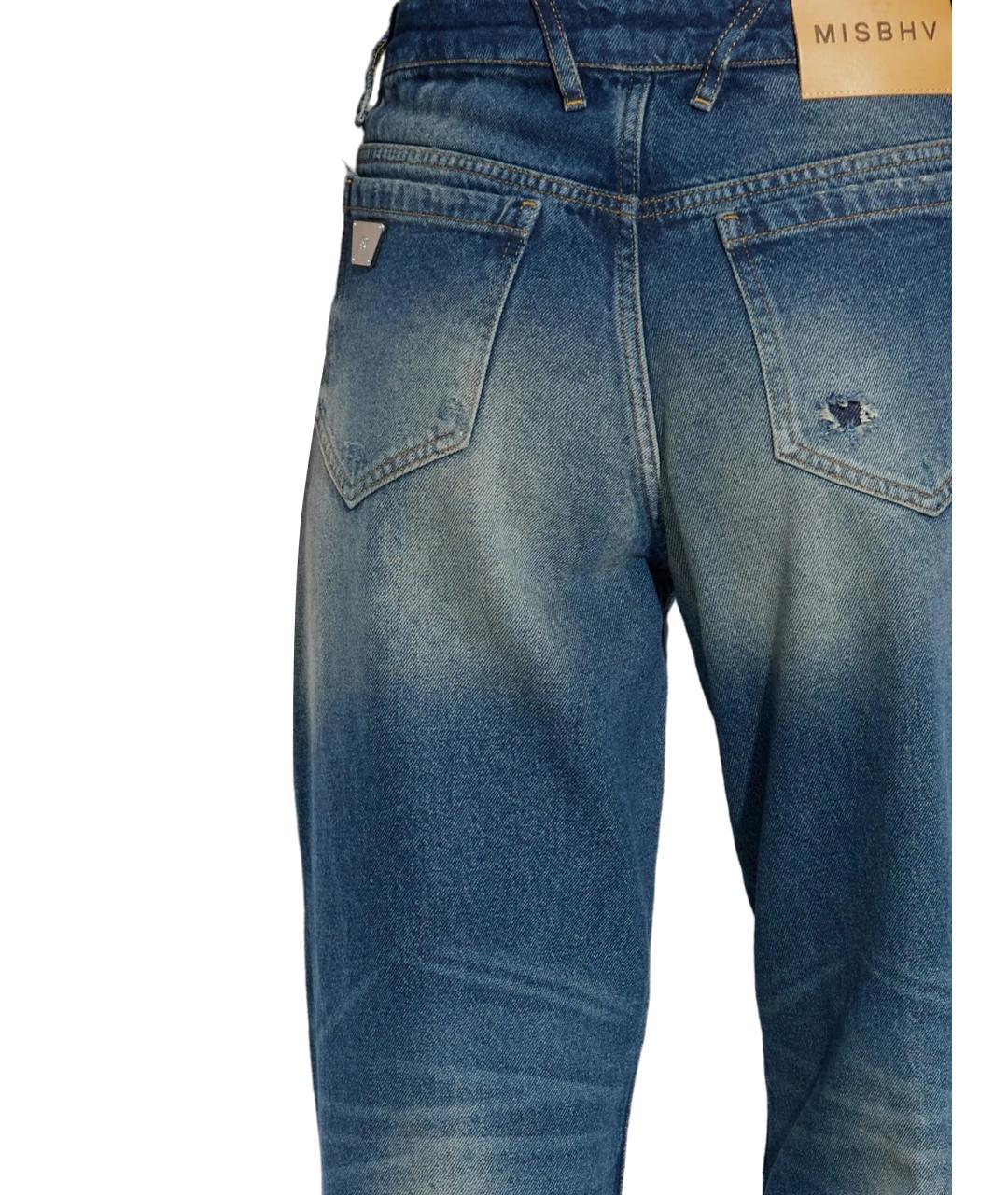 MISBHV Синие хлопковые прямые джинсы, фото 3