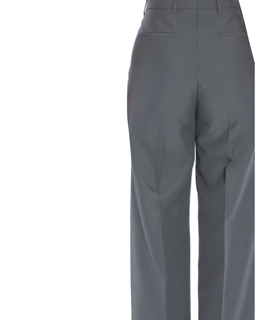 GUCCI Серые полиэстеровые прямые брюки, фото 3