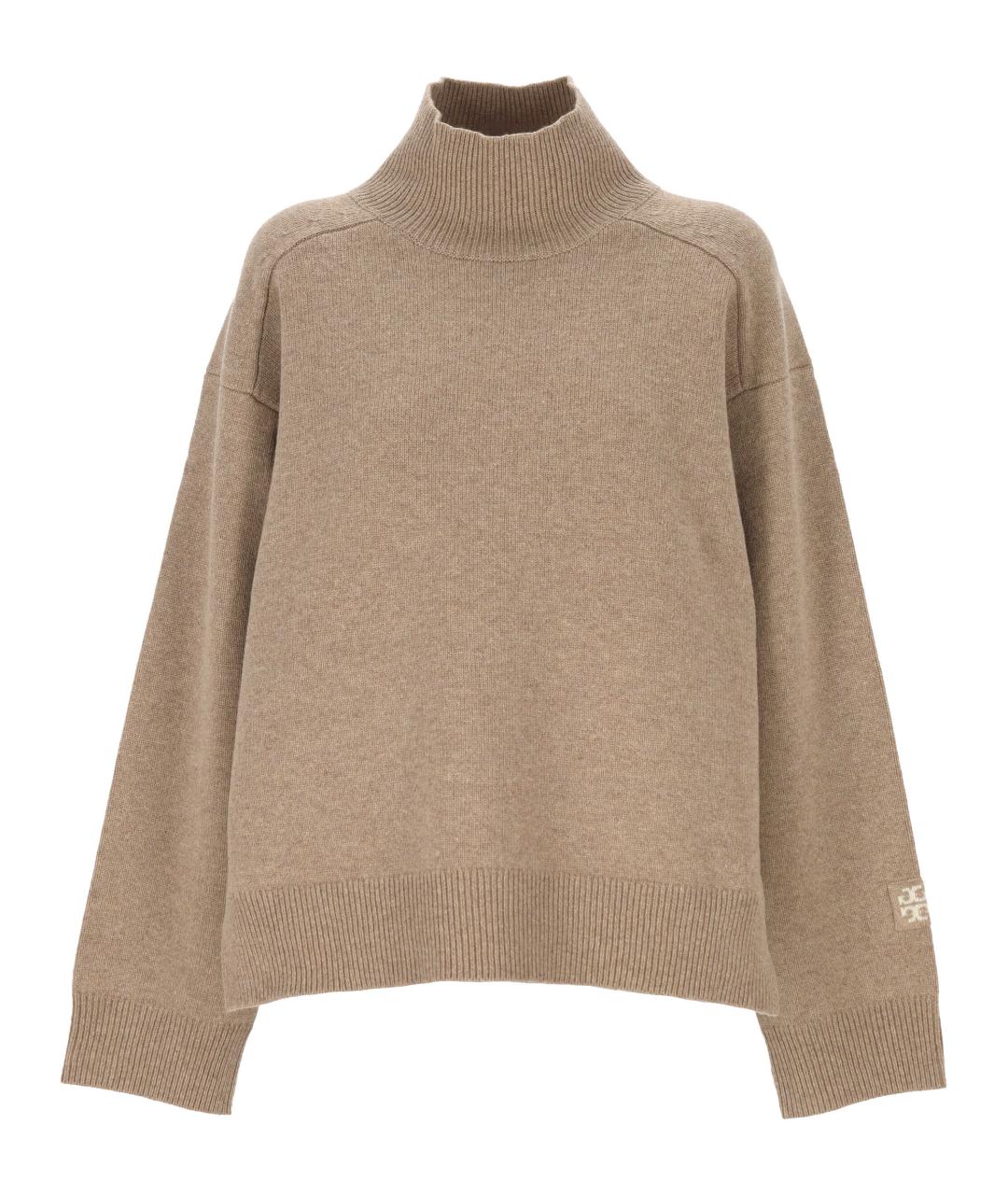 TORY BURCH Бежевый шерстяной джемпер / свитер, фото 1