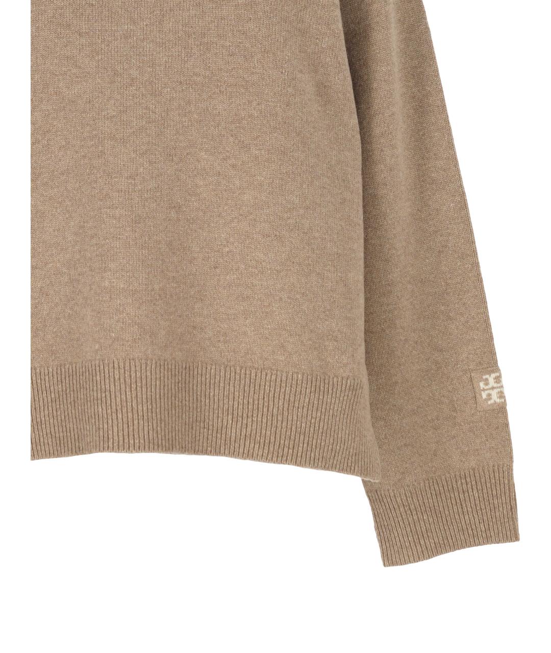 TORY BURCH Бежевый шерстяной джемпер / свитер, фото 2