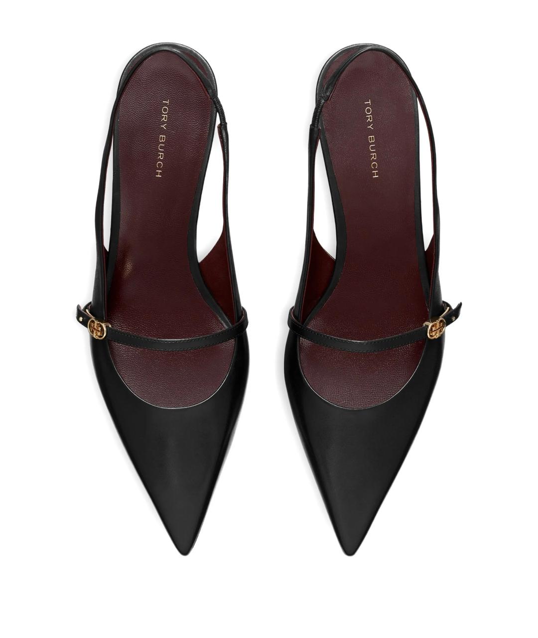 TORY BURCH Черные кожаные туфли, фото 4