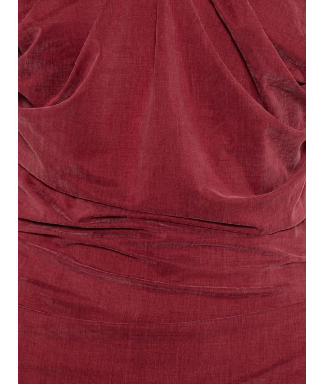VIVIENNE WESTWOOD Бордовое вискозное коктейльное платье, фото 2