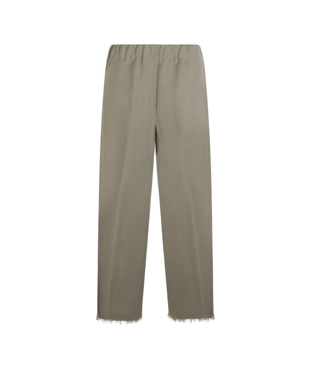 ANTONELLI FIRENZE Зеленые вискозные прямые брюки, фото 1