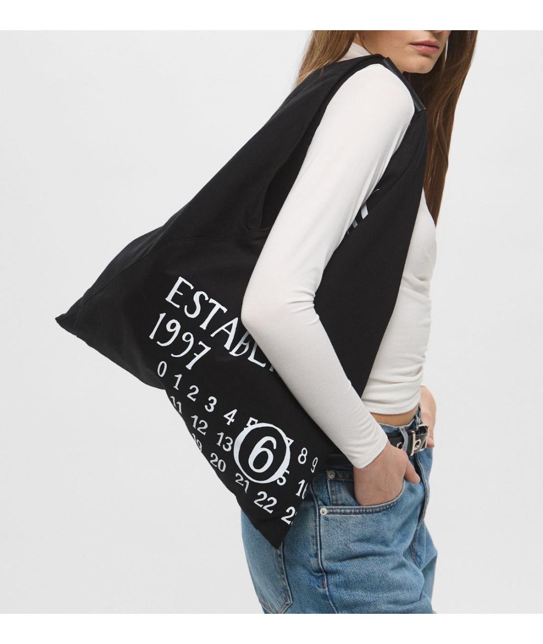 MM6 MAISON MARGIELA Черная тканевая сумка через плечо, фото 5