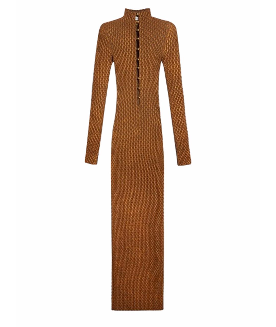 SCHIAPARELLI Коричневое вискозное платье, фото 1