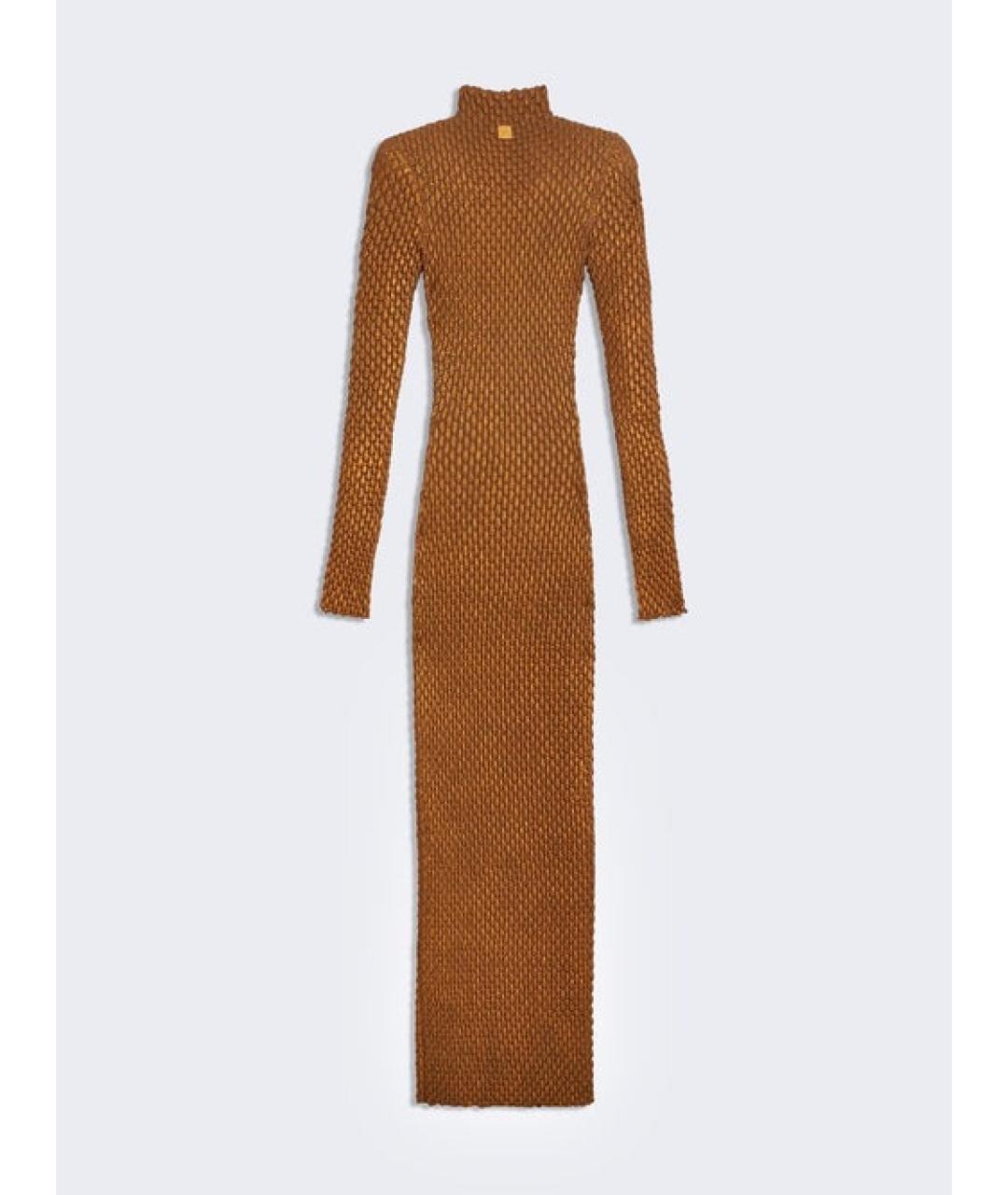 SCHIAPARELLI Коричневое вискозное платье, фото 2