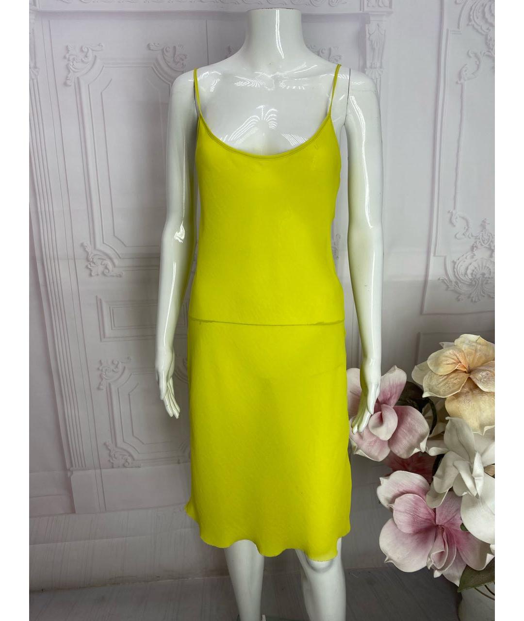 LIVIANA CONTI Желтое полиэстеровое платье, фото 5