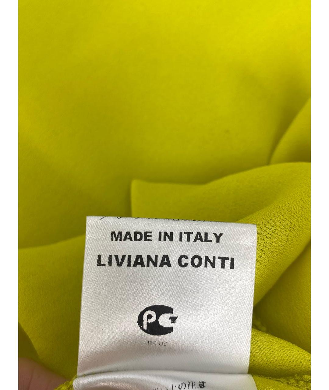 LIVIANA CONTI Желтое полиэстеровое платье, фото 4