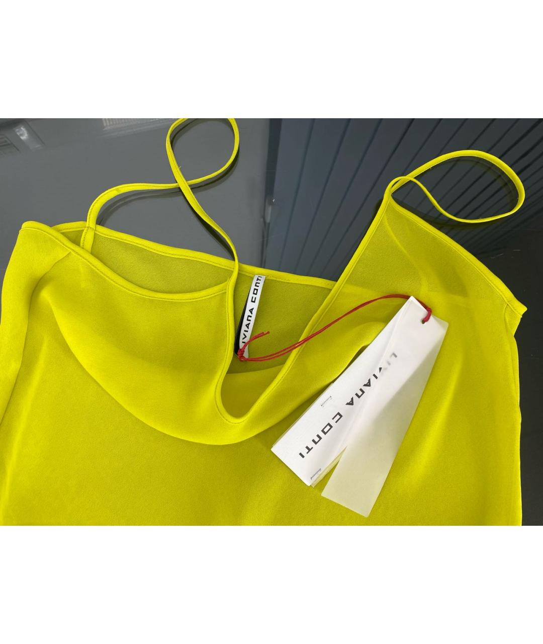 LIVIANA CONTI Желтое полиэстеровое платье, фото 3