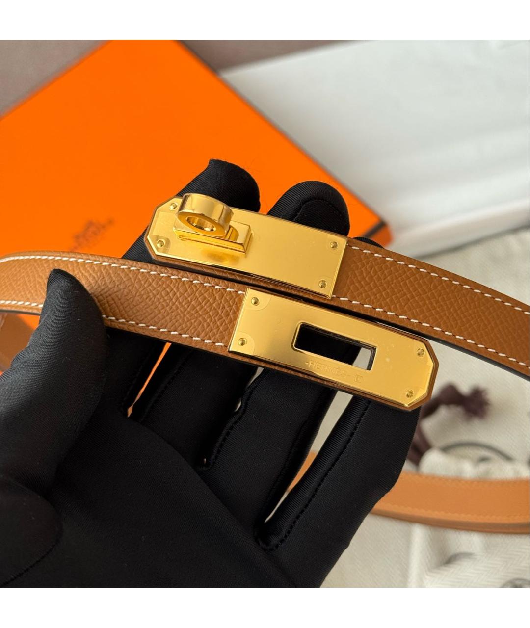 HERMES Коричневый кожаный ремень, фото 4