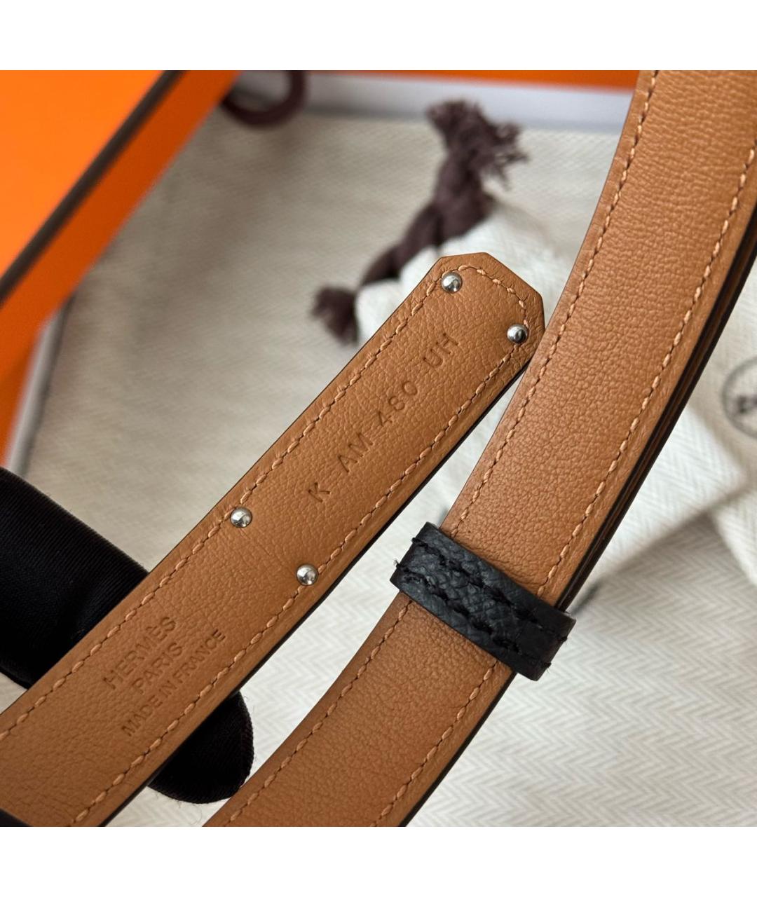 HERMES Черный кожаный ремень, фото 5