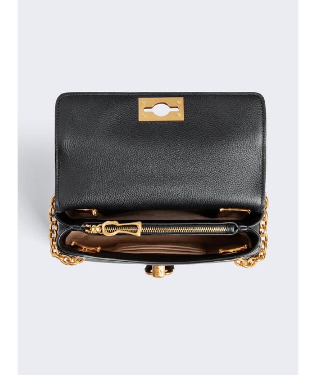 SCHIAPARELLI Черная кожаная сумка через плечо, фото 3