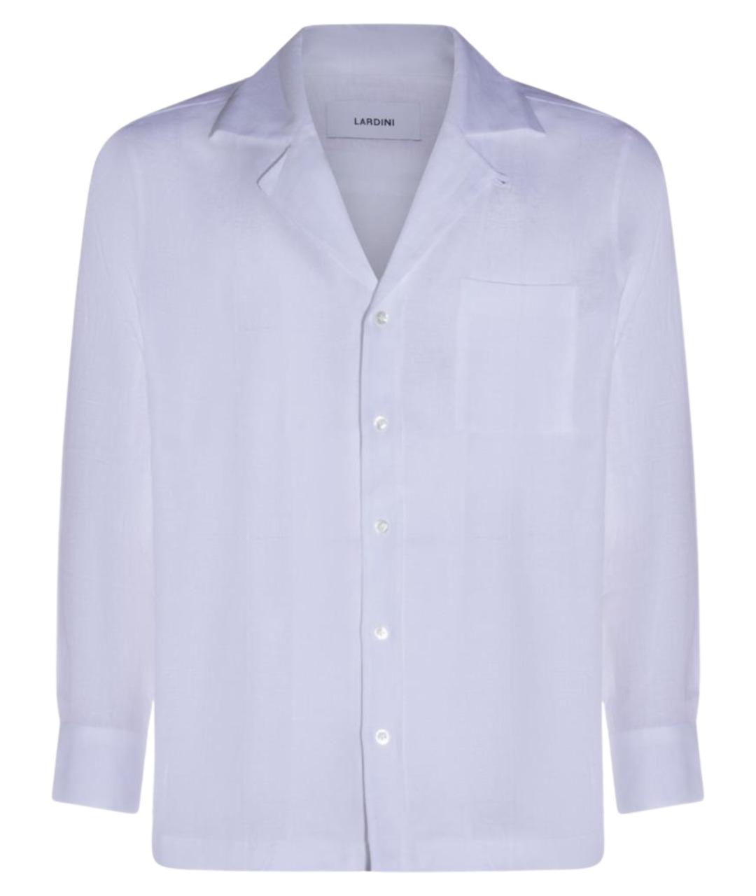 LARDINI Белая льняная кэжуал рубашка, фото 1