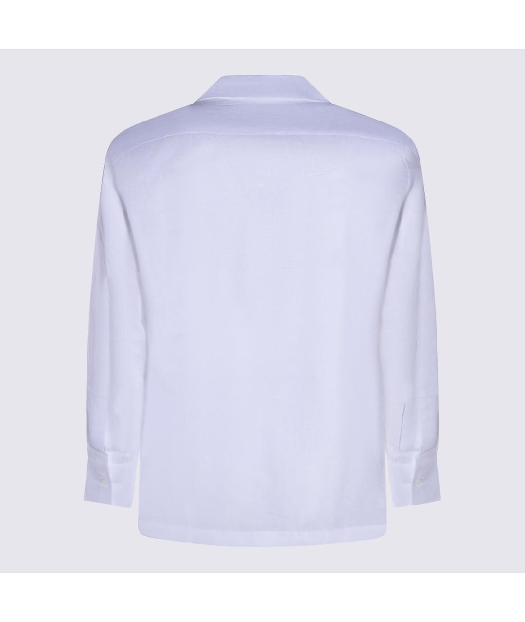 LARDINI Белая льняная кэжуал рубашка, фото 2