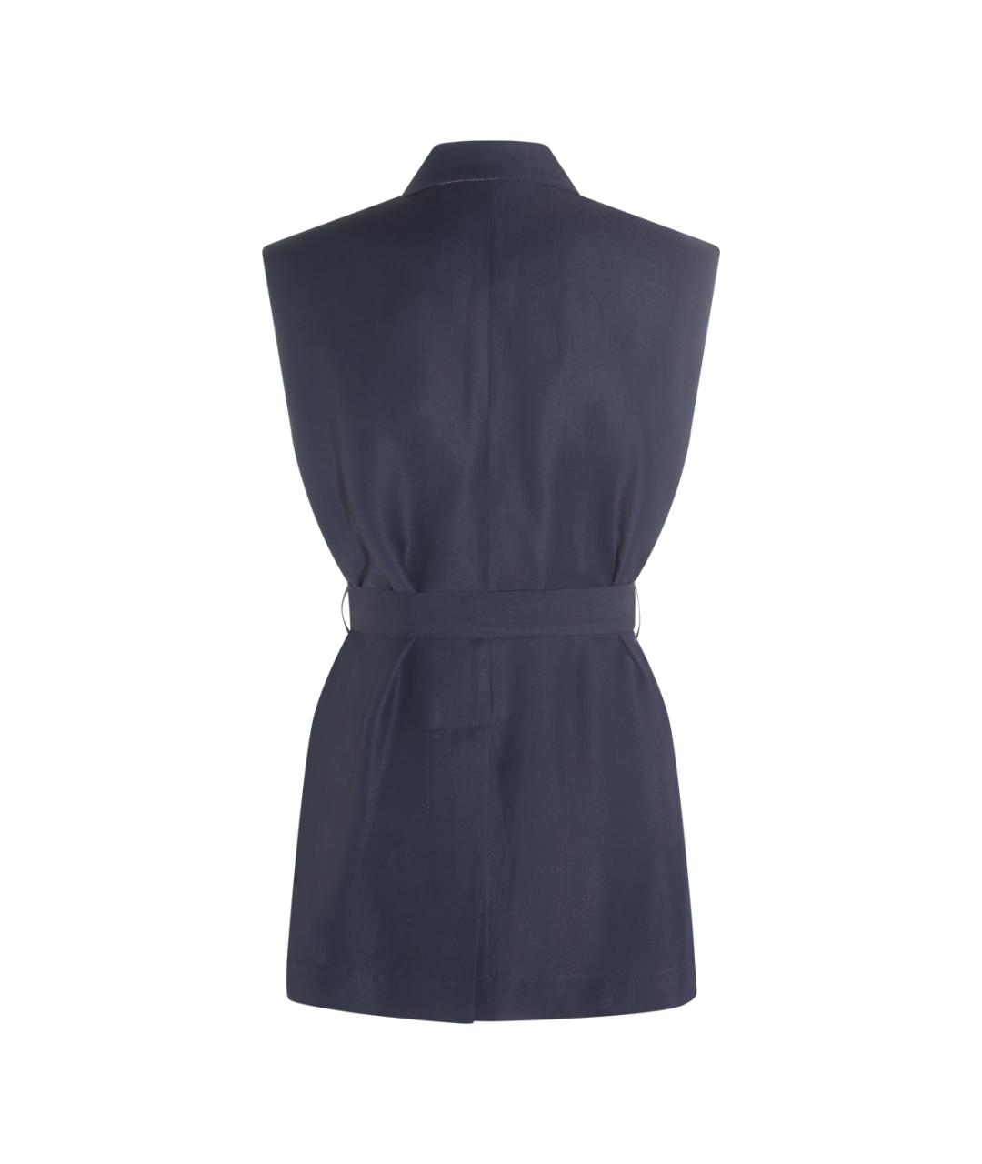 BRUNELLO CUCINELLI Темно-синий вискозный жилет, фото 2