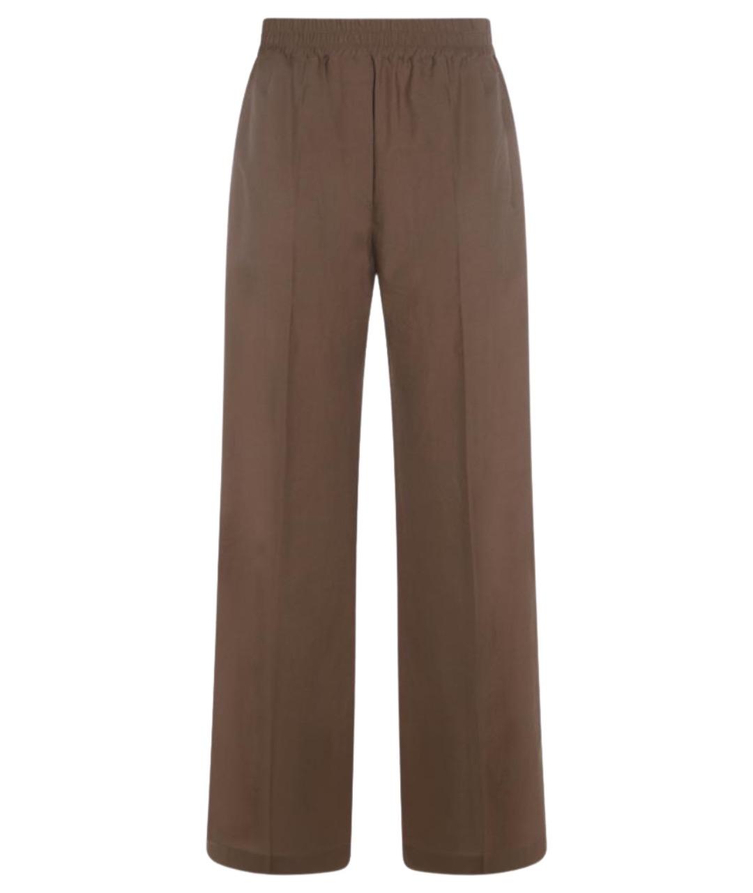 BRUNELLO CUCINELLI Коричневые хлопковые прямые брюки, фото 1