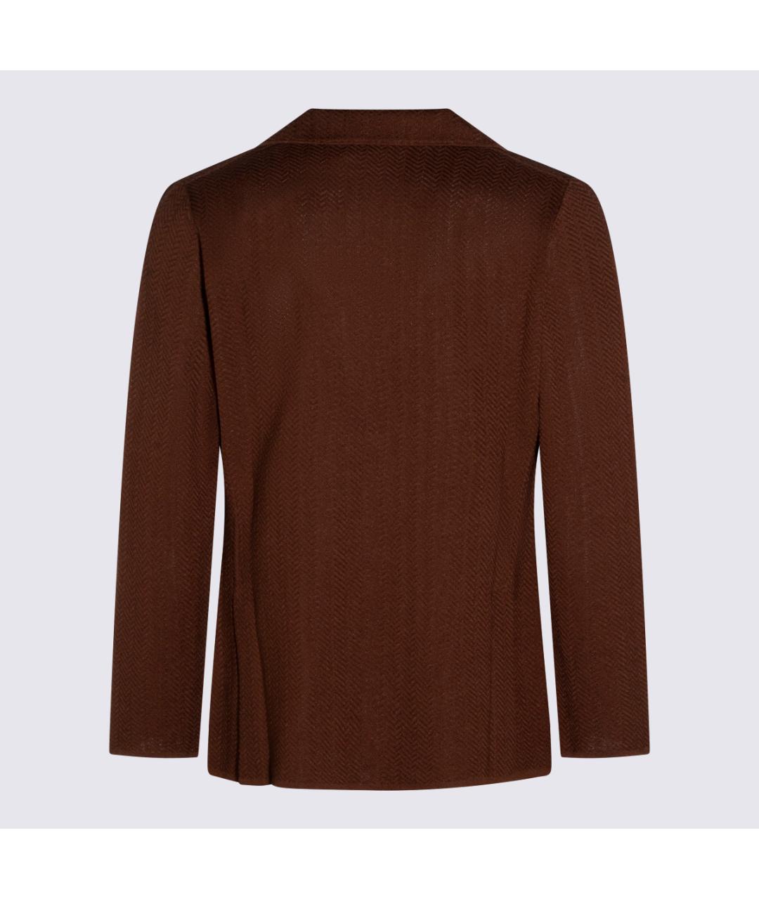 LARDINI Коричневый хлопковый пиджак, фото 2