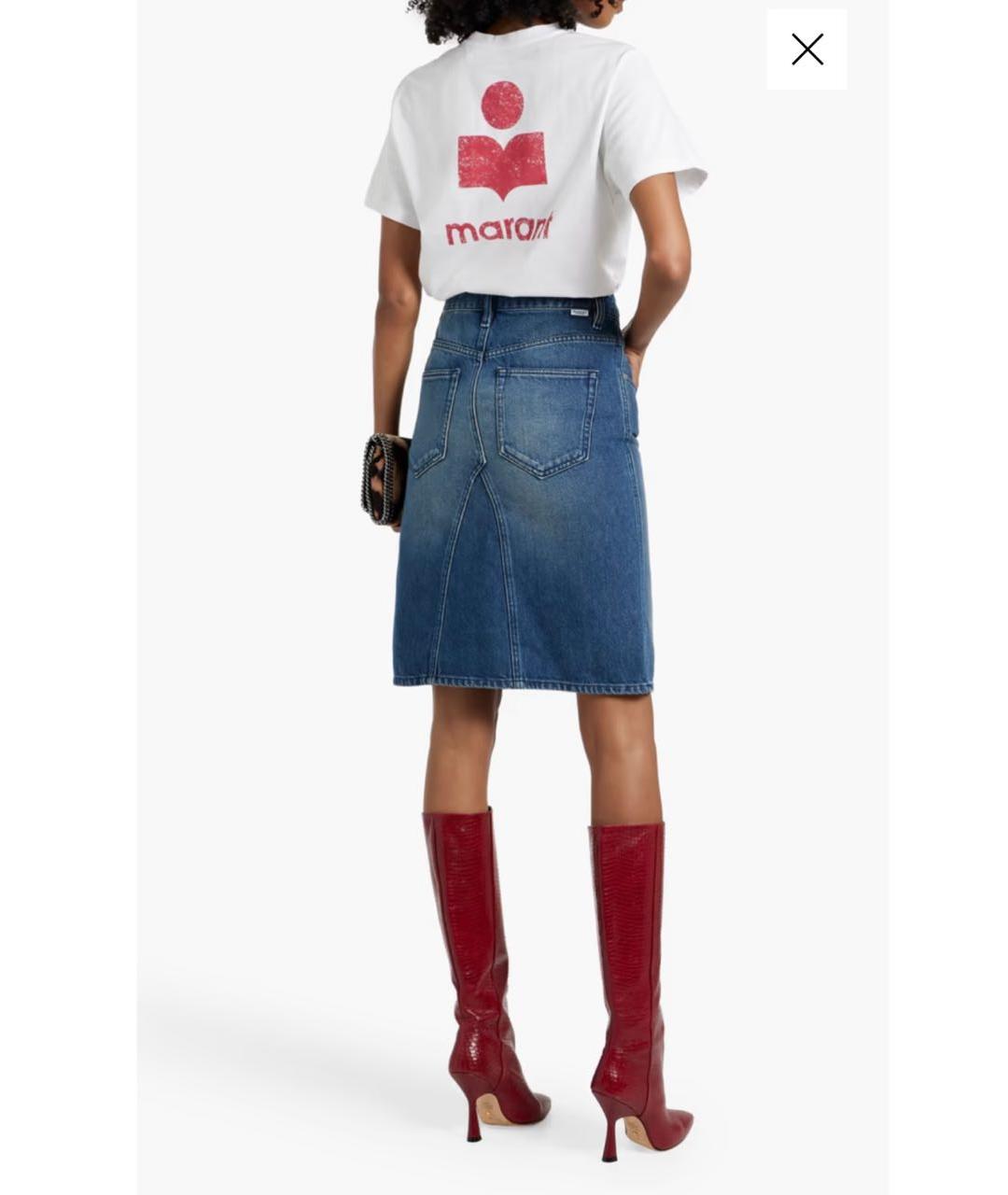 ISABEL MARANT ETOILE Синяя хлопковая юбка миди, фото 8