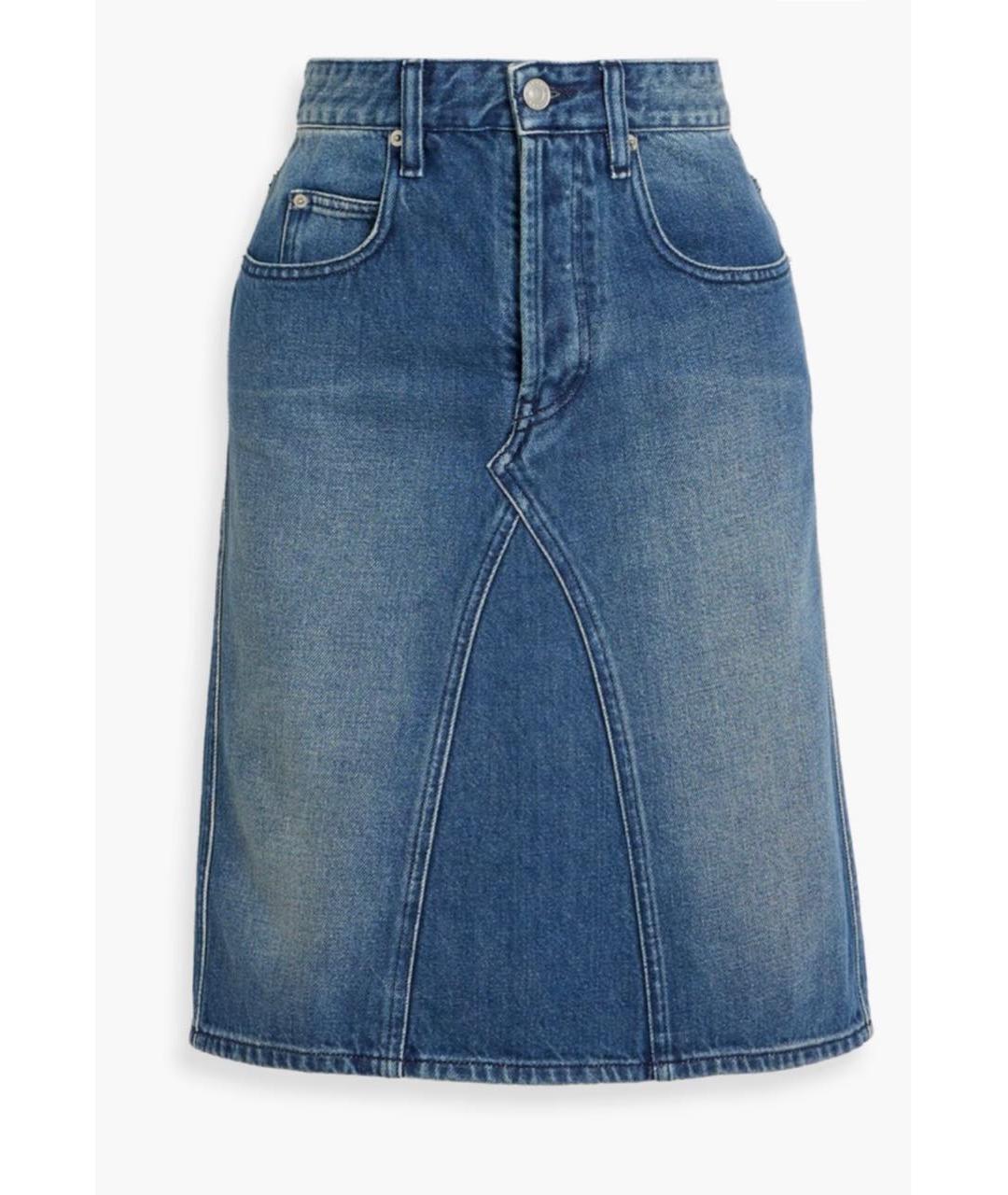 ISABEL MARANT ETOILE Синяя хлопковая юбка миди, фото 9