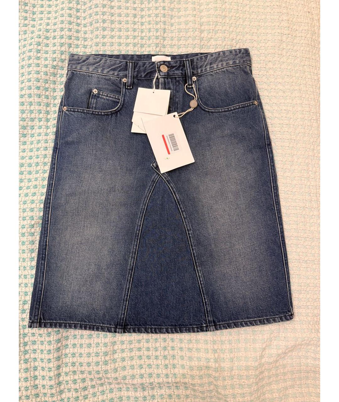 ISABEL MARANT ETOILE Синяя хлопковая юбка миди, фото 2