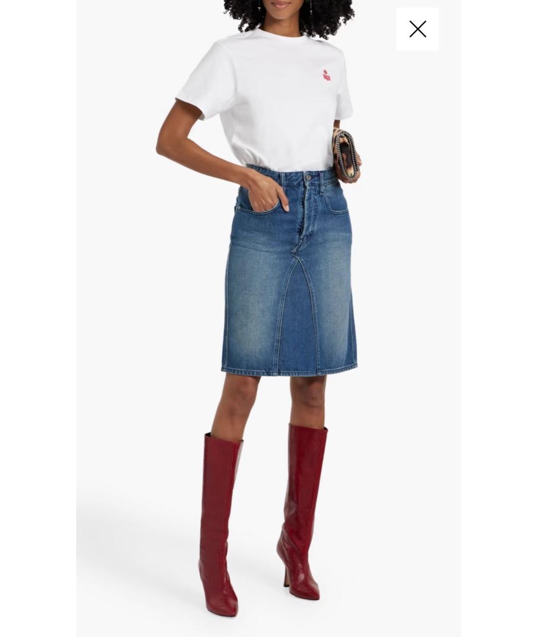 ISABEL MARANT ETOILE Синяя хлопковая юбка миди, фото 7