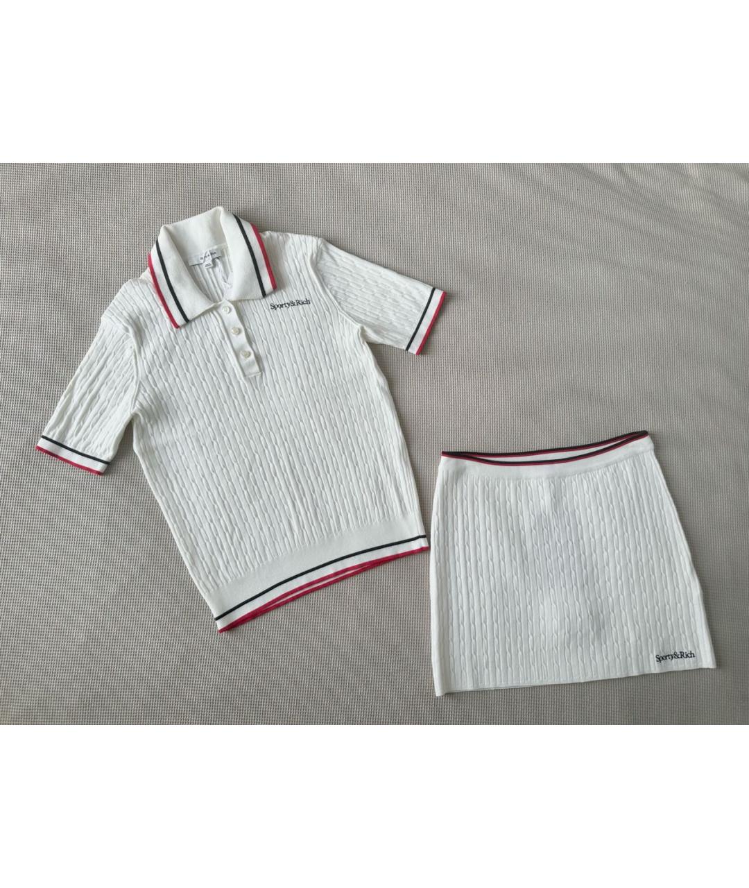 SPORTY AND RICH Белый вискозный костюм с юбками, фото 9