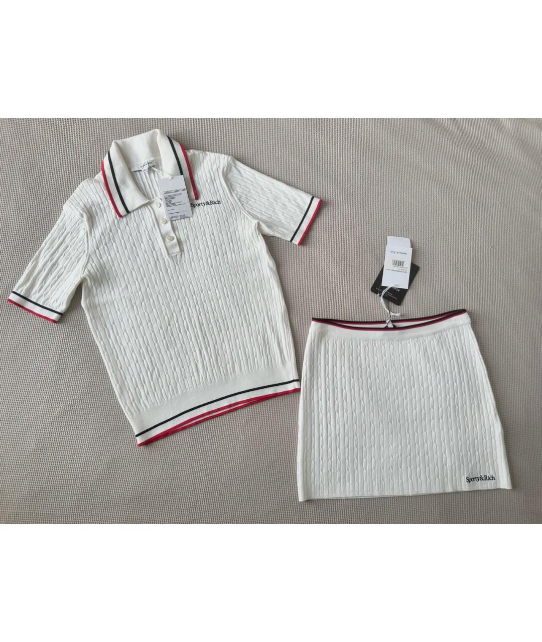 SPORTY AND RICH Белый вискозный костюм с юбками, фото 2