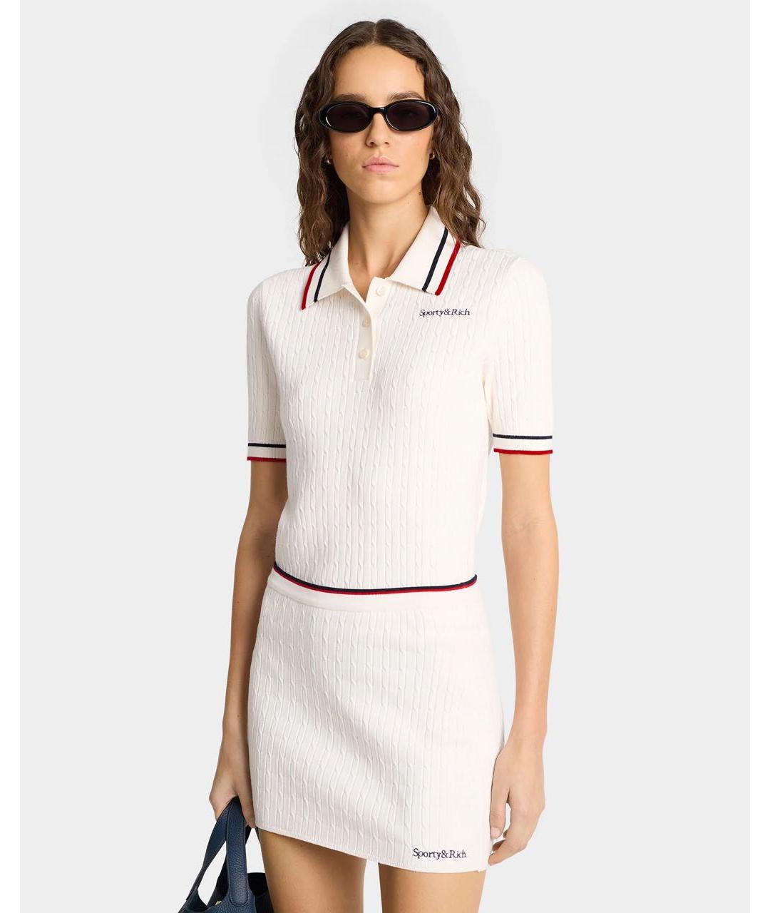 SPORTY AND RICH Белый вискозный костюм с юбками, фото 8