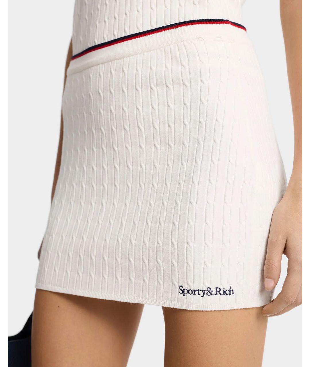 SPORTY AND RICH Белый вискозный костюм с юбками, фото 7