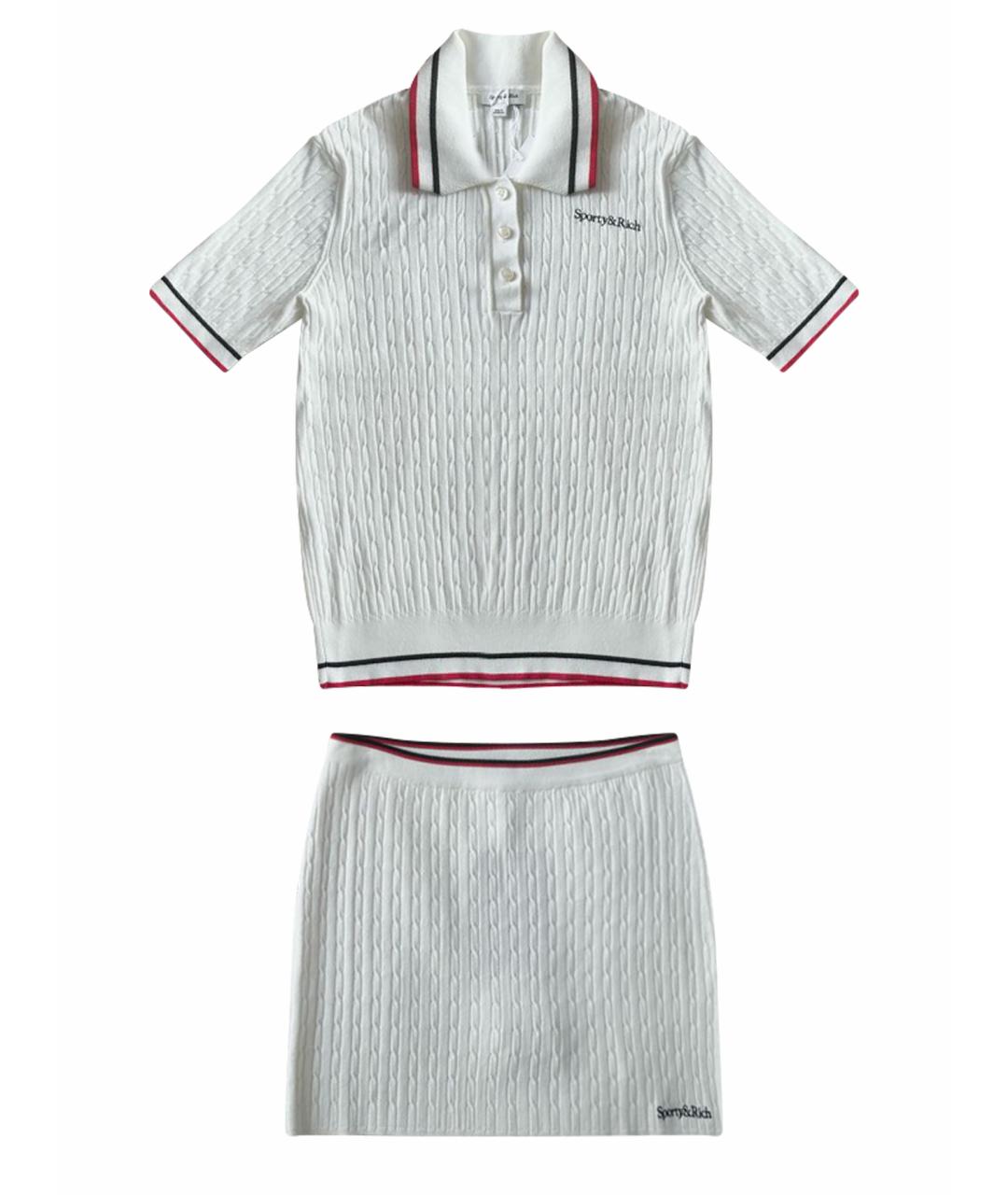 SPORTY AND RICH Белый вискозный костюм с юбками, фото 1