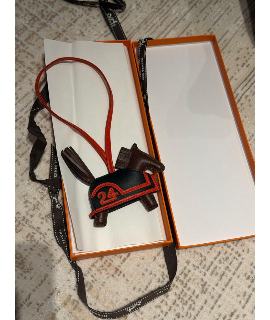 HERMES Черный брелок, фото 2