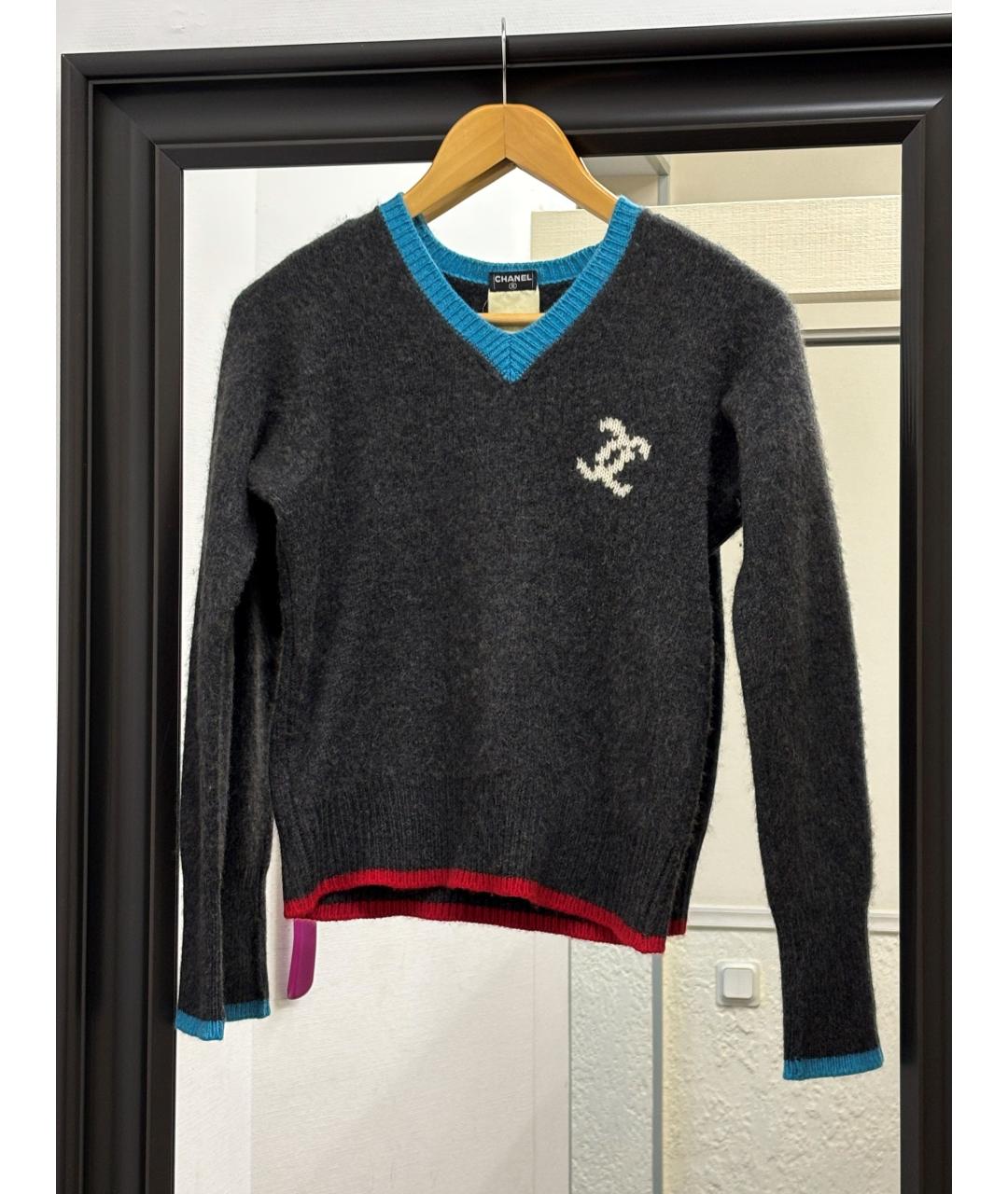CHANEL Серый кашемировый джемпер / свитер, фото 2