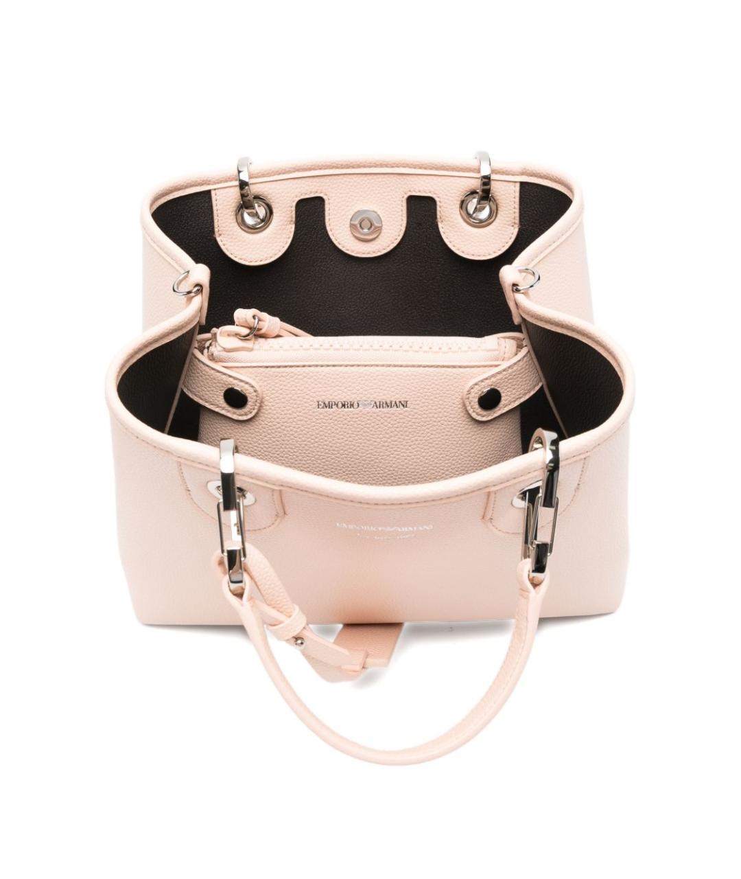 EMPORIO ARMANI Розовая сумка тоут из искусственной кожи, фото 5