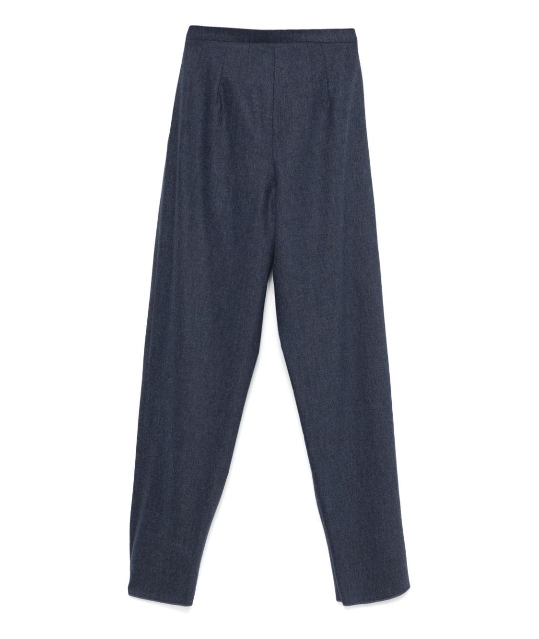 EMPORIO ARMANI Синие вискозные прямые брюки, фото 2