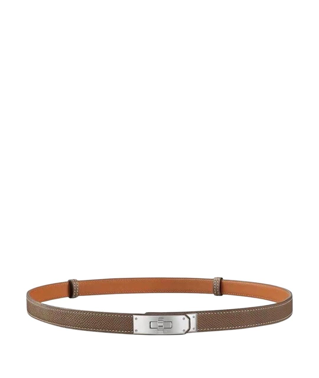 HERMES Антрацитовый кожаный ремень, фото 1