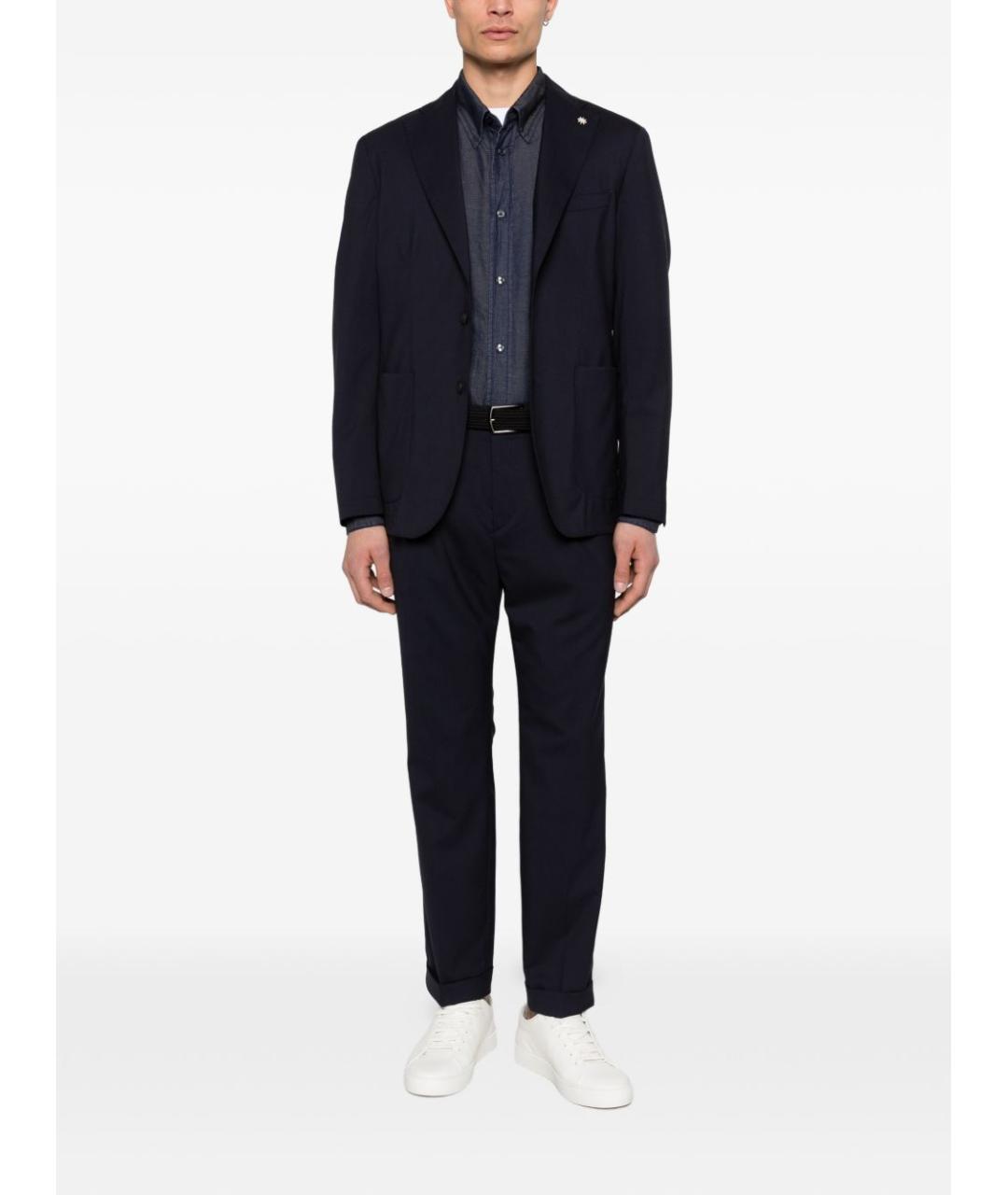 EMPORIO ARMANI Синяя хлопковая кэжуал рубашка, фото 2