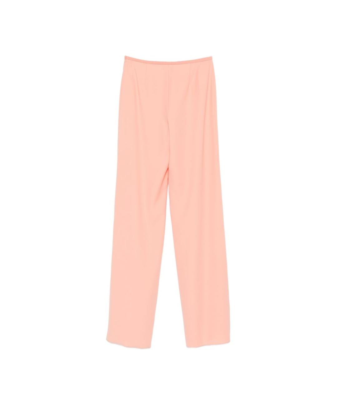 EMPORIO ARMANI Розовые полиэстеровые прямые брюки, фото 1