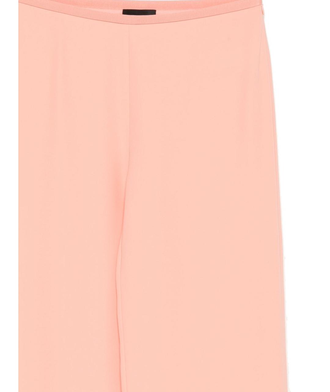 EMPORIO ARMANI Розовые полиэстеровые прямые брюки, фото 2