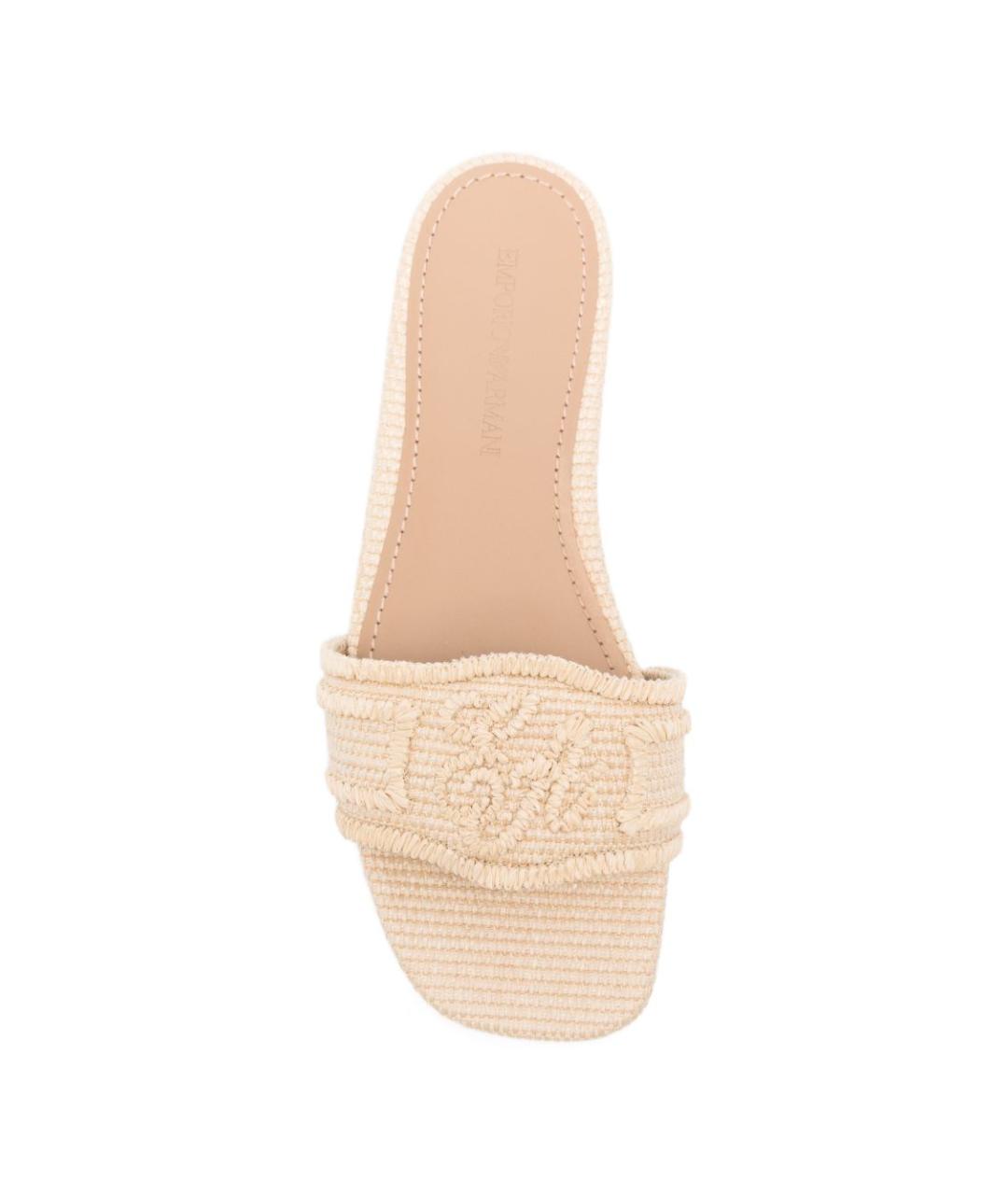 EMPORIO ARMANI Бежевые шлепанцы, фото 3